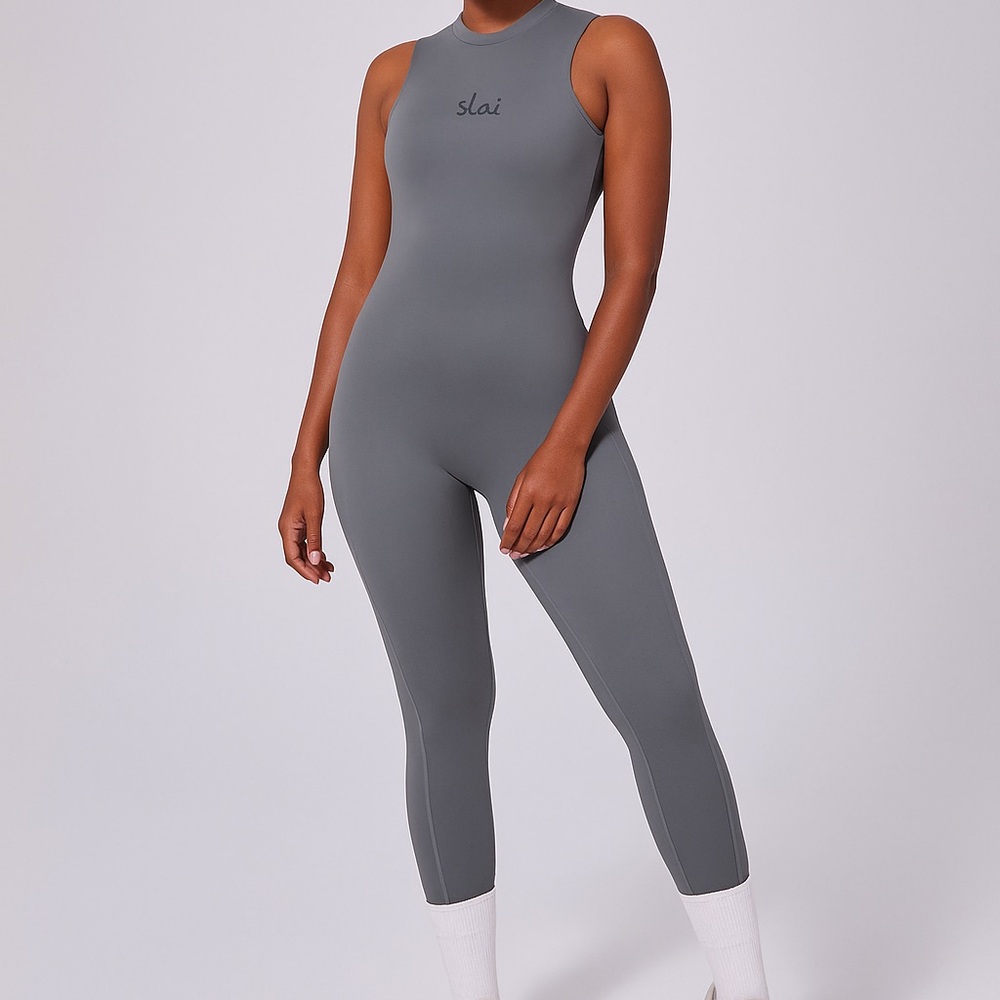 Gray Sleeveless Bodysuit